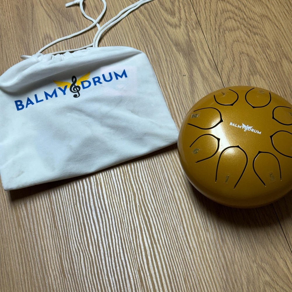 Balmy Drum 6” steel tongue zen drum instrument gold color with accessories
